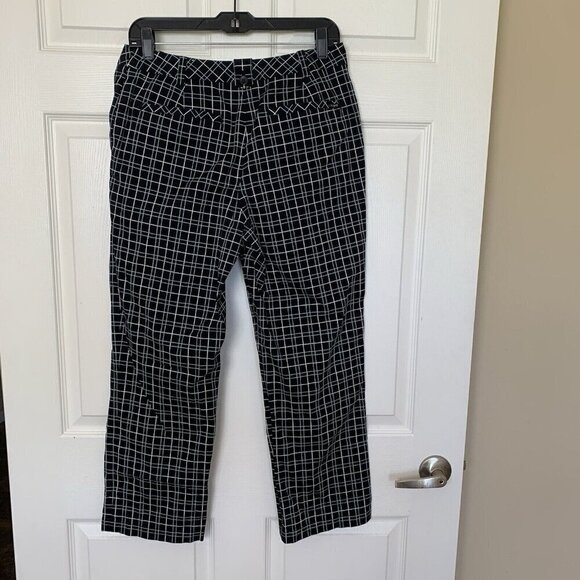 Liz Claiborne Liz Golf Audra Women's Size 8 Pants Black Blue Geometric Check - Picture 7 of 12